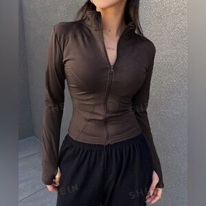 NEW - Women's Workout Lightweight Zip Up Yoga Jacket Cropped Athletic Slim Fit